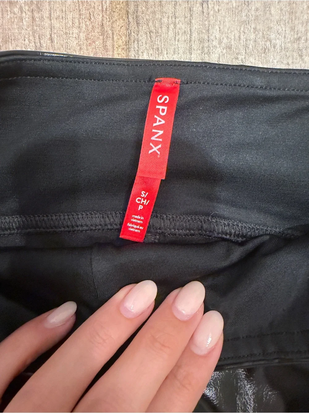 SPANX Faux Patent Leather Leggings- Size Small